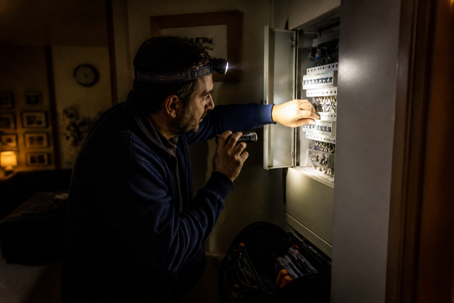 Elettricista MisuraPro interviene di notte su un blackout di appartamento a Fermo Elettricista MisuraPro interviene di notte su un blackout di appartamento a Fermo