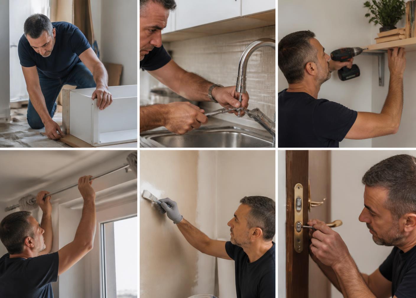 Interventi di tuttofare eseguiti da professionisti MisuraPro a Biella: montaggio mobili, piccole riparazioni, mensole, quadri e tv, tende e zanzariere
